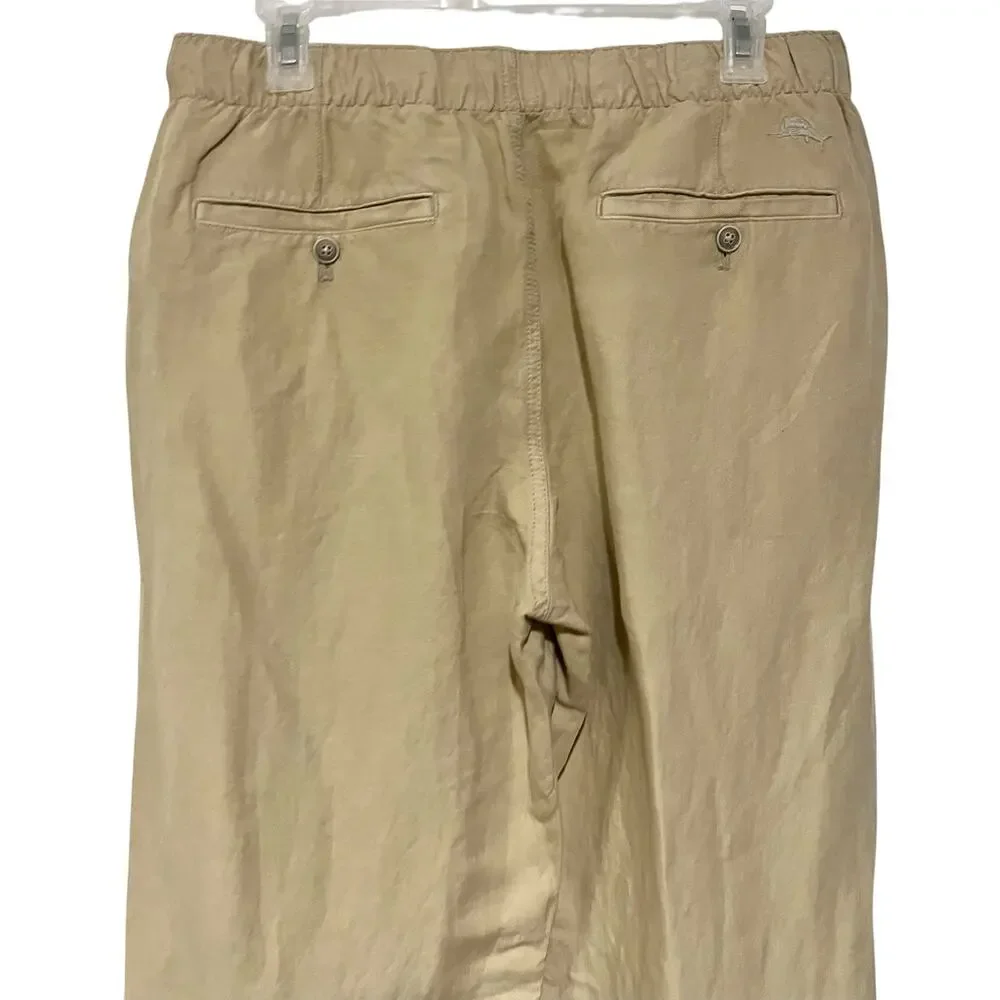 Tommy Bahama Tropical Dreams Men's Pants M Beach Linen Blend Beige Tan NWT